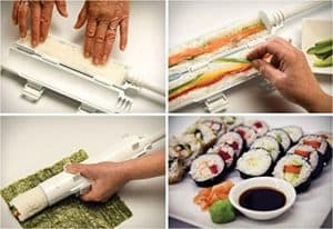 proceso de hacer sushi