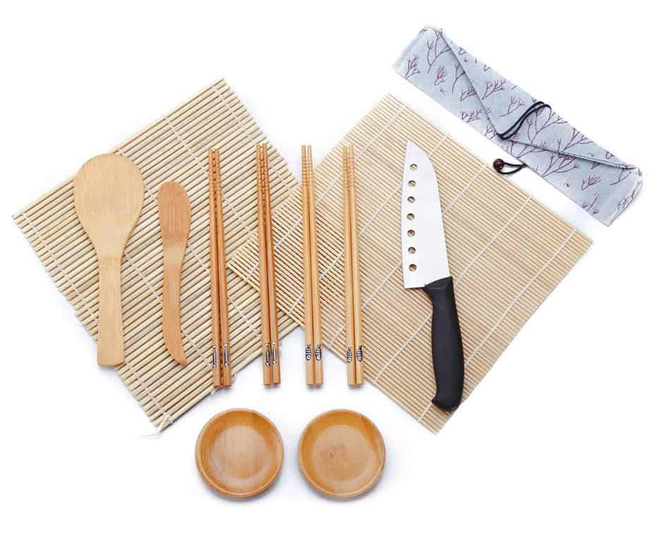 Kit para hacer sushi de bambú de 12 piezas WeeDee