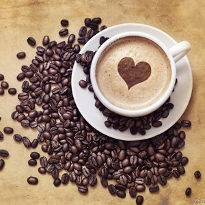 cafe y granos de cafe